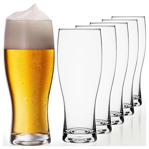 PLATINUX Vasos de cerveza de 500 ml (máx. 640 ml) de cristal, juego de 6 piezas, vaso de cerveza alto 0,5 L