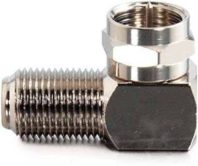 Cables to Go 40669 Right Angle F-type Adapter (Silver), 10 pk
