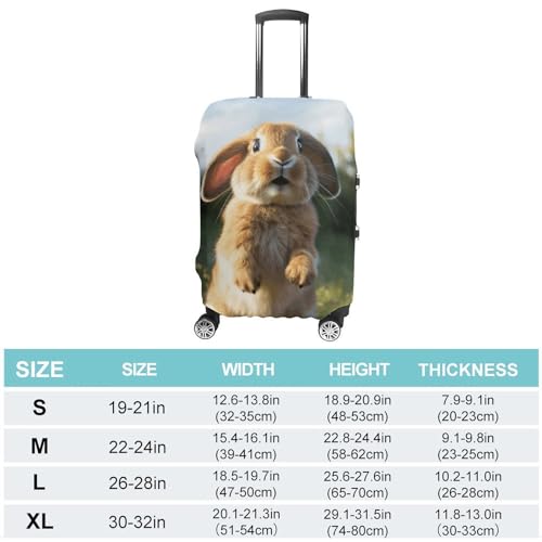 Anti-Scratch Luggage Cover Cute Funny Rabbit Printed Luggage Case Protector Washable Suitcase Covers Elastic Suitcase Protector for Size M (22-24 inch) Luggage2
