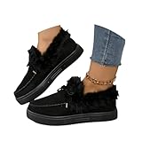 Womens Winter Boots Waterproof Slip Resistance Womens Snow Boots Winter Shoes with Fur Lined Warm Slip On Ankle Booties Comfortable Outdoor Anti Slip Walking Shoes