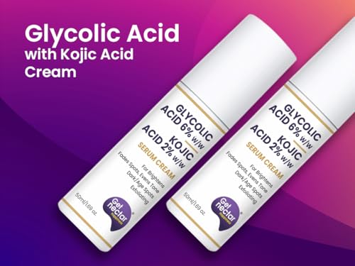 Image of Get Nectar Happiness Skin Brightening Set, 6% Glycolic Acid Cream with 2% Kojic Acid, SPF 55 Tinted Sunscreen, 50ml Each