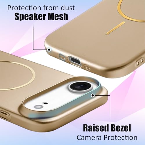 Image of AIBEX Ultra-Thin Mag-Saf Back Cover Case Compatible with iPhone 17 AIR| Slim Fit Scratch-Resistant Matte | Magnetic Wireless Charging | Microfibre Lining | Camera Protection (PC Material) - Gold