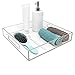 Isaac Jacobs Clear Acrylic Serving Tray (12x12) with Cutout Handles, Spill-Proof, Stackable Organizer, Space-Saver, Food & Drinks Server, Indoors/Outdoors, Lucite Storage Décor & More