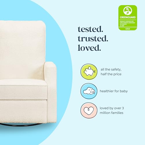 DaVinci Lucas Pillowback Swivel Glider Nursery Recliner, Cozy Cream Boucle - image 3