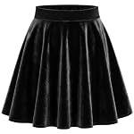 TRIWORKS – TRIWORKS Schwarzer Rock Damen & Mädchen–Hohe Taille Samt Min