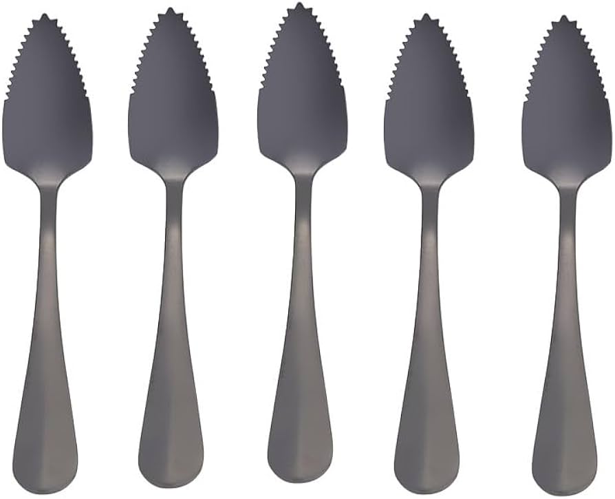 Amazon.co.jp: 5本 ステンレス ギザギザ グレープフルーツ スプーン