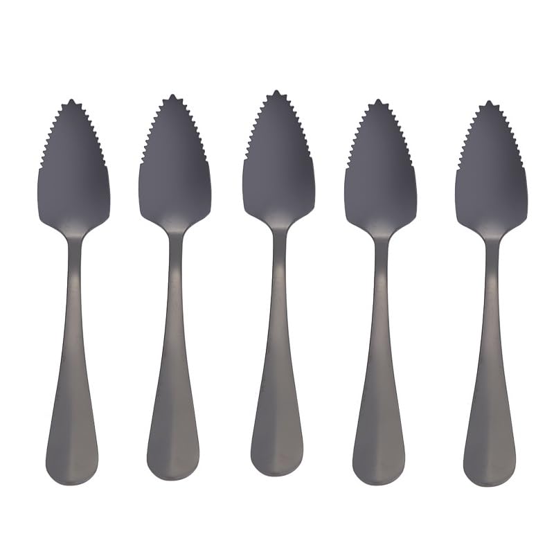 Amazon.co.jp: 5本 ステンレス ギザギザ グレープフルーツ スプーン