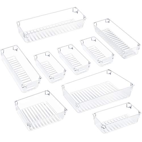 Hot Stori Clear Plastic Vanity And Desk Drawer Organizers 6