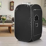 Sauna à vapeur domestique pour 1 2 personne,Télécommande, 9 réglages de température, Sauna pliable cabine,Pour Les Spas De Tente à Domicile80 x 80 x 135 cm (Noir)