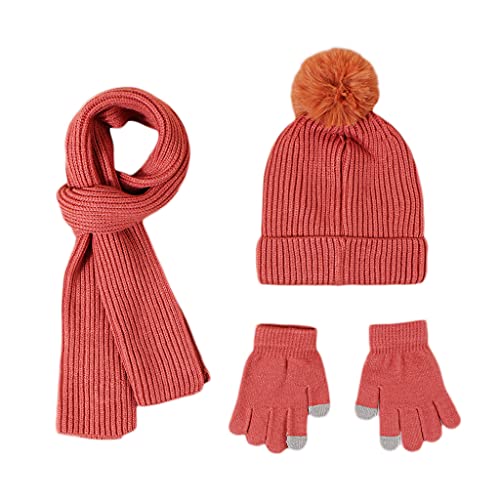 Chapeau hiver chaud enfants avec pompon et écharpe assortie pour jouer dehors