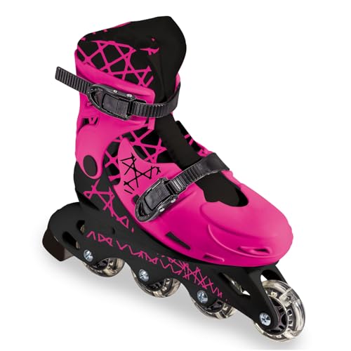 Mondo Toys - GIRL In Line Skates - pattini in linea regolabili - Ruote PVC - roller bambino / bambina - Size M / mis. 33/36 - 28514