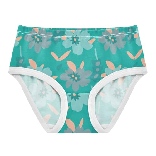 Cotton Girls Underwear Toddlers Gray Green Flowers Cute Panties Girl Fun Briefs Underpants 2t