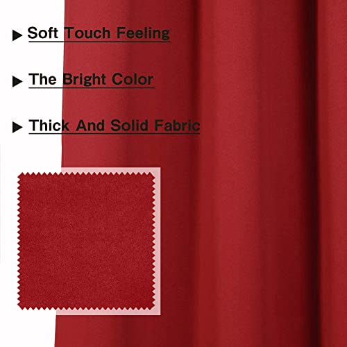 Mysky Home Blackout Curtains For Living Room Thermal Insulated Grommet Curtain Room Darkening Window Panel For Bedroom, 1 Curtain Panel, 42 X 63 Inch, Red #TOP2