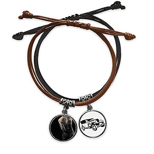Bracelet main chaîne cuir minibus pour affirmer un style biker unique