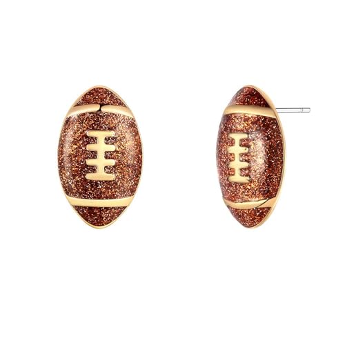 ONLYJUMP Rhinestone Sports Ball Stud Earrings for Women Basketball Volleyball Baseball Soccer Football Rugby Earrings Silver Plated Cubic Zirconia Crystal Stud Player Fan Gifts Souvenirs