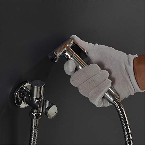 Grifo de bidet de latón con ducha de inodoro y baño redondo 8