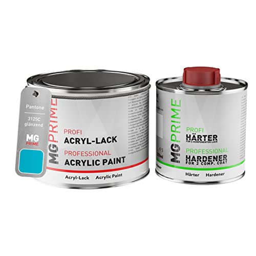 Pantone 3125C Blue Peinture acrylique brillante Pot de 0,75 litre / 750 ml, y compris le durcisseur