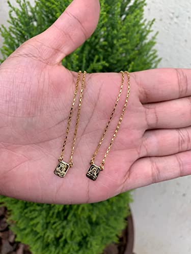Escapulário Masculino Sagrado Coração De Jesus Cristo banhado a ouro 18k