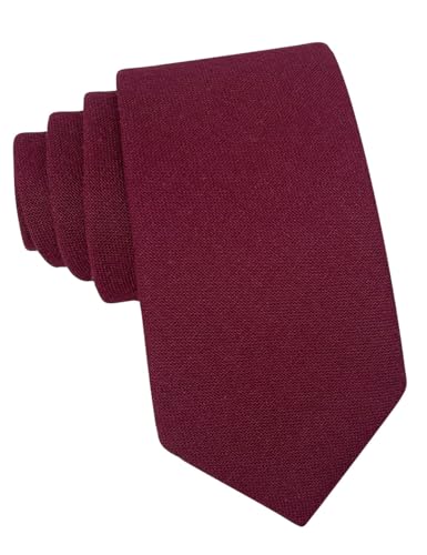 Image of Kebocis Mens Solid Color Cotton Necktie for Men