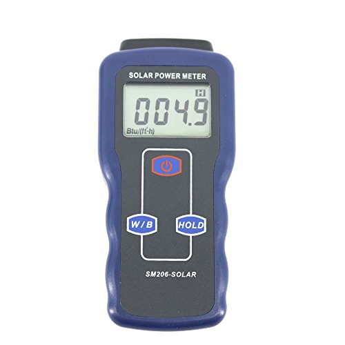 Graigar SM206 Digital Solar Power Meter with LCD Display Glass Light Intensity Solar Radiation Tester