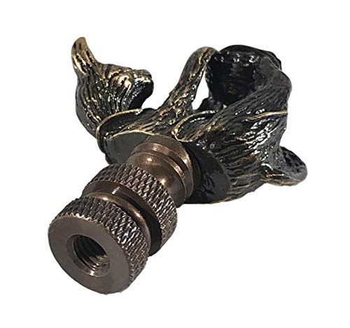 Image of Royal Designs, Inc. Playful Cat Finial for Lamp Shade, F-5077AB-1, Antique Brass