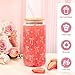 2 Pcs Coquette Cute Pink Bow Glasses Cups, 16 oz Valentine's Day Glass Cups with Lids and Straws Aesthetic Iced Coffee Cup, Girly Preppy Glasses Drinking for Teen Girls Women Men Galentines Day Gifts