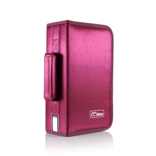 CCidea CD Case DVD Storage Holder, 128 Capacity DVD Cases Organizer CD Plastic Protective Carrying Binder,Portable Cd Wallet for Home Travel (Red), 128-red, L11.4 xW 6.4 x H3.5 INCH, Beauty Case