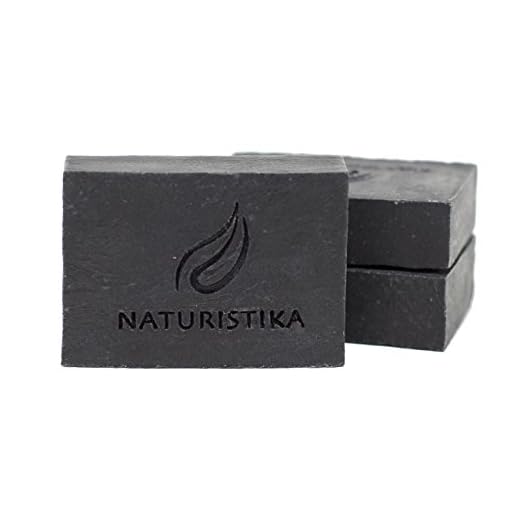 Naturistika Sabonete Em Barra De Carvão Ativado (Pacote Com 3), Vegano E Totalmente Natural, Feito À Mão Óleos Orgânicos. Facial Corporal. Para Homens, Mulheres Adolescentes. Sem Perfume.