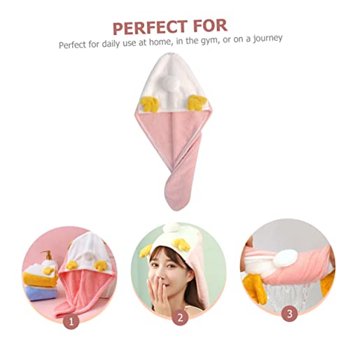 Cabilock Chapéu De Cabelo Seco De Lã Coral Chapéu Feminino Bandanas De Cabelo Toalha Para Cabelo Enr