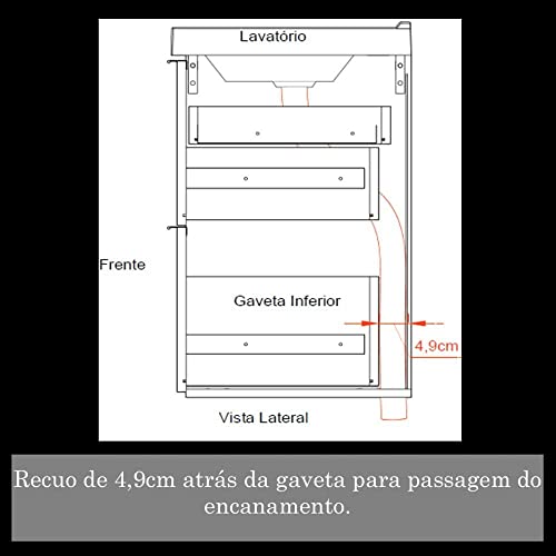 Gabinete para Banheiro Sem Tampo Pietra 80cm Móveis Bosi