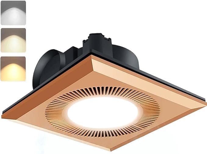 bathroom exhaust fan with led light, ceiling mount ventilation fan & light combo, 1.0 sones quiet vent fan for shower/laundry/hotel, 110 cfm, 105 sq. ft, 3cct adjustable (3000k/4000k/6500k)