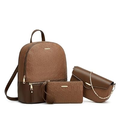 DEERWORD Donna Borse a Zaino Borsa a Zainetto Elegante Tracolla Zaini Firmate Marca Zainetti Antifurto PU pelle 82117 1 pz Marrone V1