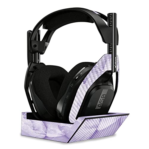Image of MightySkins Carbon Fiber Skin Compatible With Astro A50 Wireless Headphones + Base Station (Gen 4) - Round Amethyst | Protective, Durable Textured Carbon Fiber Finish | Easy To Apply | Made in the USA