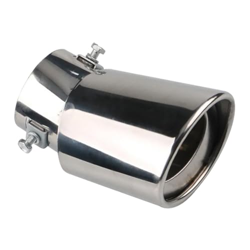 MOCNT Tubo di Scarico per Auto Acciaio Inossidabile Terminale di Scarico Silenziatore Punta di Scarico Coda Tubo di Scappamento Modificato Uscita Singola Curva Argento