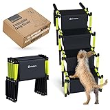 Original Strabello - Nuestras escaleras para perros de Strabello, tienen discos en U en los pernos de conexión, en las articulaciones. Así se siente una resistencia intencionada, al abrir y cerrar las escaleras. Como en productos similares de nuestra competencia, estos pernos se vuelven hacia afuera, hemos incorporado los discos en U que evitan esto como un "plus" para nuestras escaleras.