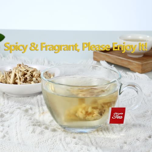 60 Premium Ginger Tea Bags, Made with 100% Natural Ginger Root, Warm & Spicy, Support Digestion & Boost Immunity, No Additives & Caffeine Free. - Image 4