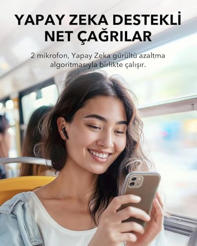 Soundcore by Anker K20i Kulak İçi Bluetooth Kulaklık, 36 Saat Çalma Süresi, Hızlı Şarj, Net Ses, Konforlu Uyum, ENC 2-Mikrofon ile Net Çağrılar, Özelleştirilebilir EQ, IPX5, Bluetooth 5.3, Siyah - Görsel 5