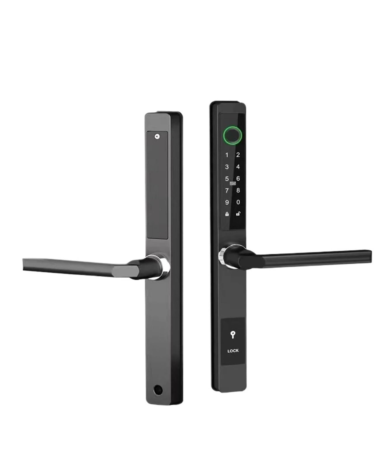 TTLock étanche Empreinte Digitale Carte Code Verre Porte coulissante Serrure de Porte Intelligente sans clé (Noir 3585) Octopus Feet