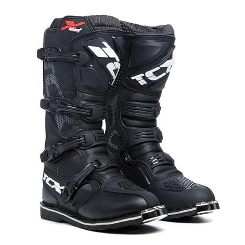 TCX - X-Blast, Herren-Motocross-Stiefel, Enduro-Stiefel, Off-Road-Stiefel mit Mikrofaser-Obermaterial und Goodyear-Laufsohle, Schwarz
