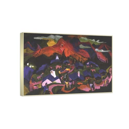 Réveillez un salon terne avec la toile abstraite Kirchner et son cadre champagne