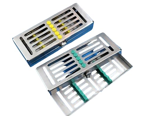 1 German Dental Autoclave Sterilization Cassette Rack Box Tray for 5 Instrument with Rack