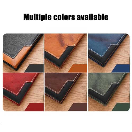 Upliftjoys Cowhide Vintage Wallet,Mens Leather Bifold Long Card Wallets for Father Mens Big Checkbook Handcrafted Wallets (Red)4