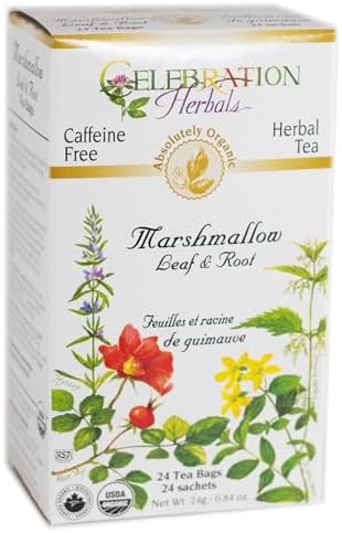 Celebration Herbals, Herbal Tea, Marshmallow, Leaf & Root, Caffeine Free, 24 Tea Bags, 0.84 oz (24 g)