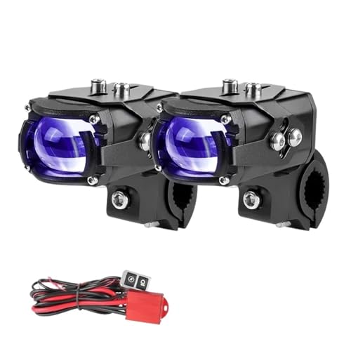 Phare auxiliaire LED moto 100W puissant et étanche avec œil du diable