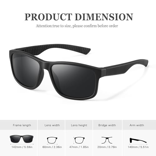 Polarized Sunglasses for Men Women, Square Mens Sunglasses UV400 Protection, Lightweight Driving Boating Sun Glasses, V01-Red/Purple/Grey3