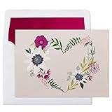 Hallmark Pack of 10 Blank Cards with Envelopes, Floral Wreath Heart (Thank You Cards, Valentines Day...