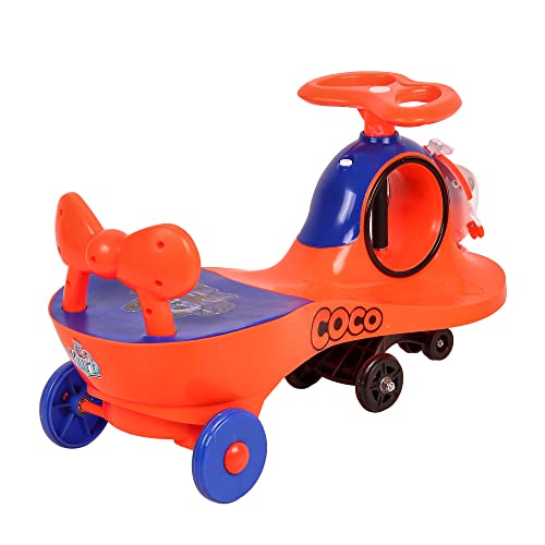 Image of KURB Ride On Swing Car for Kids 1-5 Years| Magic Car with Light & Music | Twister Car with Back Support | with Storage Basket| Comfortable & Durable Seat (Red)