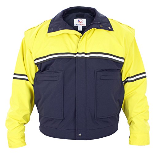 First Class 100% Polyester Bike Patrol Jacket XL Yellow with Navy Blue