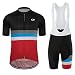 Coconut Pro Team Men's Cycling Jersey Bib Shorts With 3D Padded (X-Large, Black/Red)