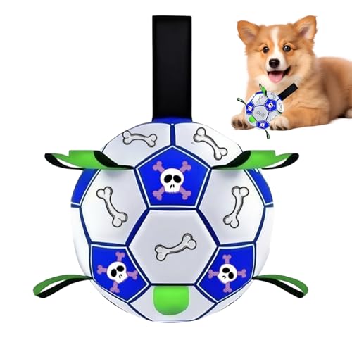 犬用サッカー ボール | ペット用 インタラクティブおもちゃ 犬用 ハーディングボール - 小型犬 から 大型犬 まで 引っ張り合い 遊び 相棒 | 芝生 庭 ビーチ ガーデン 中小大型犬種
